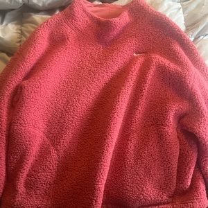 Nike large pink fleece pull over